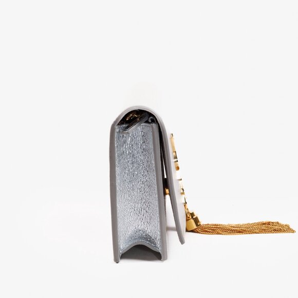 Saint Laurent Silver Leather Kate Tassel Crossbody Bag - Picture 3 of 13